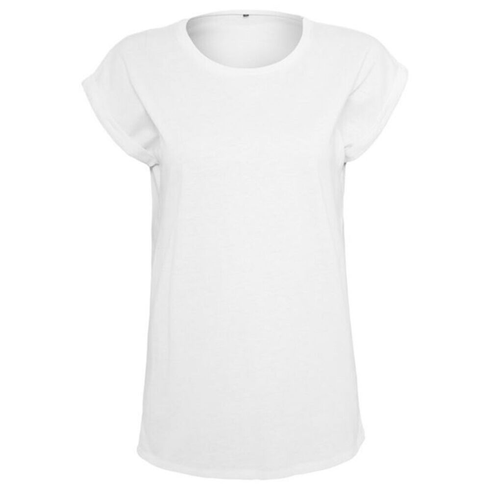 Build Your Brand Womens/Ladies Extended  T-Shirt / White